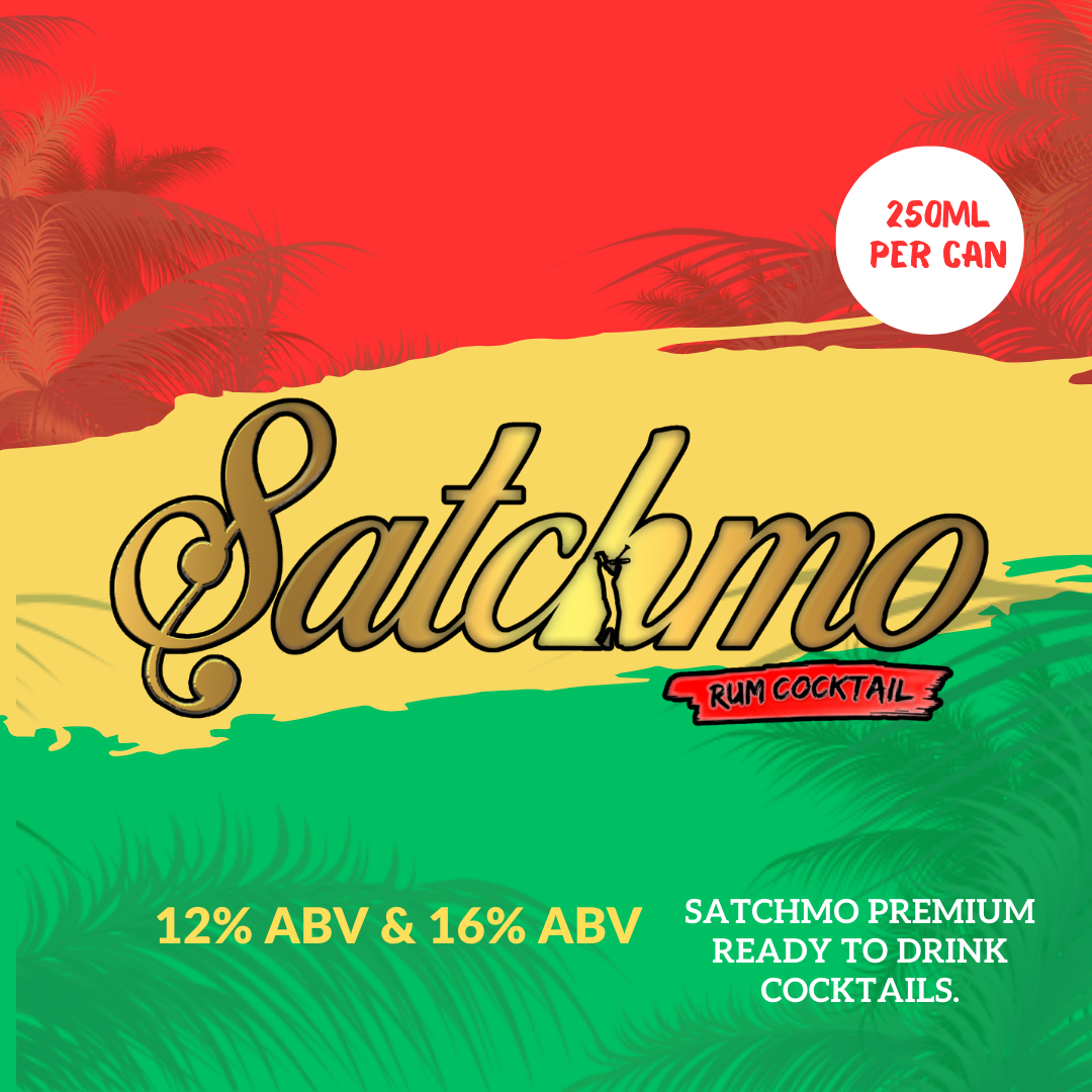 Satchmo Raspberry Mojito Rum Cocktail, 16% ABV, Premium  Bar Quality Cocktails, Ready To Drink , 12 x 250ml Cans